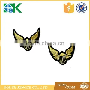 Air Force Pilot Wings Embroidery Patch Badge Gold Iron On Appliques thumbnail-1