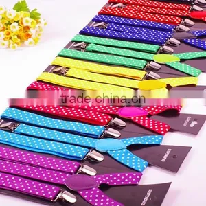Polka Dot Braces Suspenders Elasticated Adjustable Polkadot Boys Girls 2.5cm/1" thumbnail-1