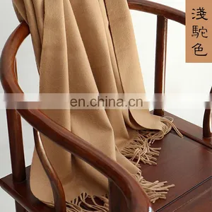 2017 High Quality Plain Color Pure Cashmere Scarf Wholesale thumbnail-4