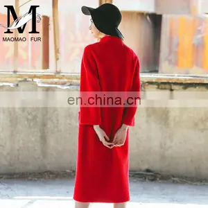 Hot Selling High Quality Wholesale Winter Sheepskin Women Long Leather Coat thumbnail-3