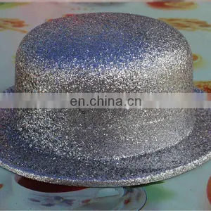 Silver Glitter Bowler Hat thumbnail-1