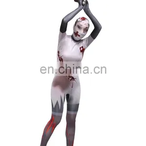 White Doctor Nurse Cosplay Costume Spandex Skin Suit thumbnail-2