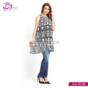 Black And White Latest Design Plain Chiffon Brand Classy Dress thumbnail-5