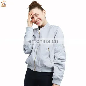 Bomber Custom Gym Hooded Outdoor Sport Polyester Zip Yoga Windproof China Coat OEM Bamboo Cotton New Women Winter Jacket thumbnail-1
