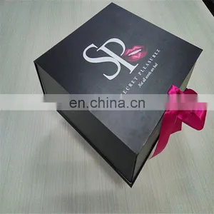 Free Risk Custom Matte Black With Sexy Shiny Logo Gift Rectangle Folding Paper Gift Box thumbnail-1