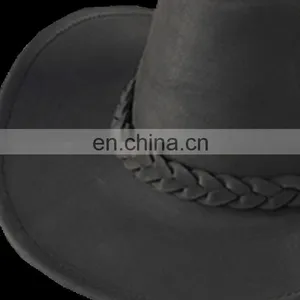 Top Quality Genuine Cow Leather Hat Black Color 2018 thumbnail-5