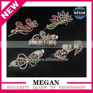 Cheap Silver Plated Bowknot Shape Rhinestone Hair Clips Ornament for Girls thumbnail-5
