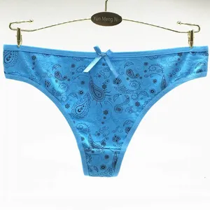 Yun Meng Ni Sexy Underwear Fancy Custom Pattern Print Girls T-back Cheap Cotton Factory Panty For Lady thumbnail-2