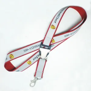 Double Layer Custom Polyester Thick Woven Lanyard Polyester Lanyard With Reflective Band thumbnail-4
