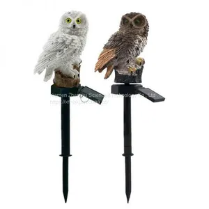 European Style Retro Resin Solar Simulation Owl Garden to Insert Small Night Light Garden Crafts Place thumbnail-5