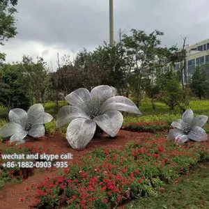 Stainless Steel Flower Sculpture Customized Orchid Sculpture For Garden Decoration thumbnail-1