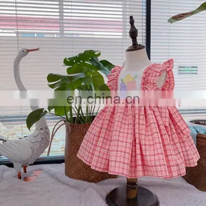 Spanish Lolita Girl Princess Dress Sleeveless Print Plaid Cute Dress For Girls Birthday Party Easter Dress Vestidos thumbnail-3