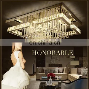 Square Crystal LED Ceiling Light Crystal Light Chandelier thumbnail-4