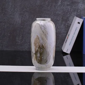Gold Marble Chinese Retro Luxurious Large Ceramic Flower Vase For Hallway Table Art thumbnail-3
