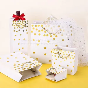 Custom Logo Printing White Cardboard Garment Shopping Bag With Handle thumbnail-5