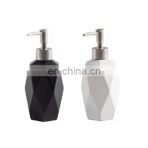 Custom Logo Luxury Empty Lotion Hotel Design Eco Friendly Reusable Printed Hotel Ceramic Hair Shampoo Pump Shower Gel Bottles thumbnail-1