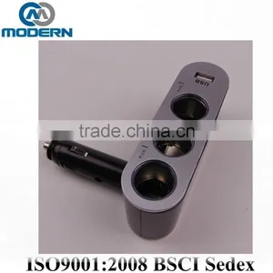 Car 3 Ways Cigarette Lighter Socket With USB thumbnail-1