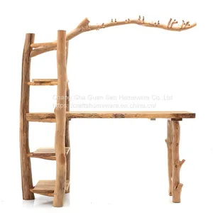 Red Wine Rack Solid Wood Hand Made Rustic thumbnail-5