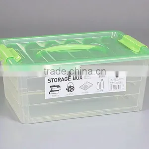 Large Thick Transparent Plastic Storage Box With Handle thumbnail-3