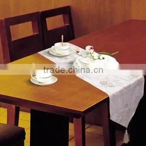 Hot Sale Wholesale Cheap White Damask Table Runner thumbnail-1