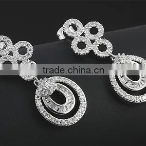 Round Top AAA Quality Cubic Zirconia Dubai White Gold Luxury Bridal Jewelry Set thumbnail-5