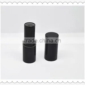 Hot Sale Magnet Cylinder Empty Lipstick Shiny Black Container, Aluminum Round Lipstick thumbnail-1