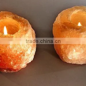 Himalayan Salt Candle Holder / Portavela de Sal Natural / Sal Del Himalaya thumbnail-1