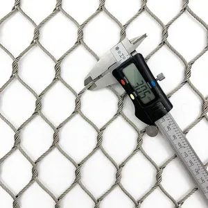 High Altitude Anti Fall Woven Stainless Steel Wire Rope Net SS 304 316 316L Plain Weave Invisible Protective Net thumbnail-2
