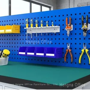 5S Workbench With Pegboard & Label Holders - Steel Lean Manufacturing Table for Workshop Tool Organization & Visual Management thumbnail-2