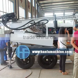 Welcomed in South America ! High Efficiency HF120W Trailer Hydraulic Water Well Drill Equipment Most Popular thumbnail-3