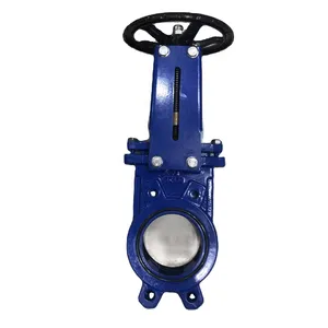 PN16 Stainless Steel Flange Manual Worm Gear Gate Valves Wafer Type Knife Gate Valve Factory Price thumbnail-1