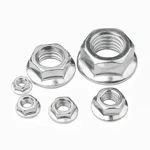 Metric Hex Flange Nuts DIN 6923 Stainless Steel Hex Flanged Nut M3 M4 M5 M6 M8 M10 M12 thumbnail-2