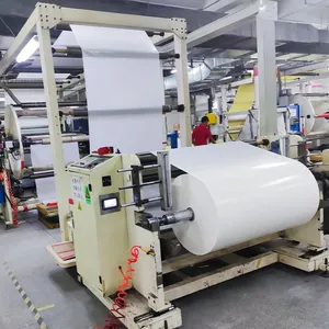 Best Seller 80gsm Semi Gloss Coated Paper Jumbo Roll Hot Melt Adhesive Glassine Liner For Barcode Food Commodity Label Raw Material thumbnail-1