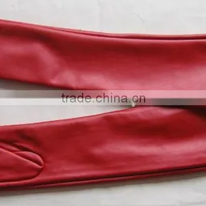Leather Long Gloves for Women Lambskin and Cashmere Lined thumbnail-1