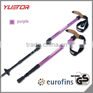 T Handle Four Sections Adjustable Internal Lock With Antishock Aluminum 7075 Trekking Pole Supplier's Choice thumbnail-5