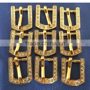 Wholesale Gold 10mm Inner Width Diamond Metal Buckle Pet Collar Alloy Buckles Upscale Rhinestone Dog Collar Buckle thumbnail-1