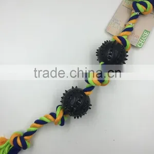 Pet Product Cotton Rope Rubber Ball Toy for Dog thumbnail-3