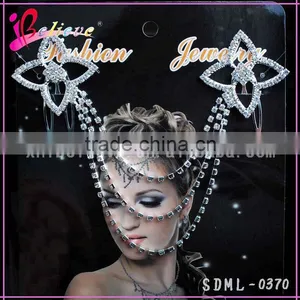 Small MOQ Wedding Hair Jewelry Wholesale Claw Head Chain Crystal Hair Jewelry for Bridal thumbnail-1