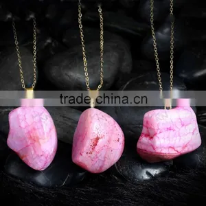Charm Pink Cyrstal Diffuser Necklace Wholesale thumbnail-5