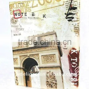 Paris Triumphal Arch Printed Art Paper Wrapping O Ring Binder Desktop File Folder for Office Stationery Cardboard A4 or FC Size thumbnail-1