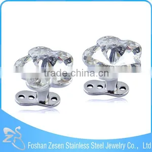 Micro Dermal Body Jewelry Anchor G23 Titanium Crystal Implant Piercing Jewelry thumbnail-1