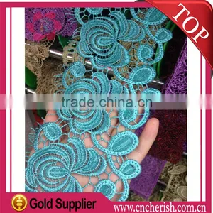 2015 Fancy 9.5cm Width Nylon Lace Flat Lace Trim for Middle East Mohammedan Muslim Party's Dress thumbnail-1