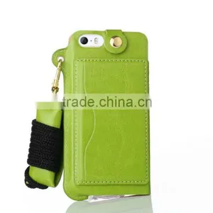 Anti Shock PU Back Stand Case for IPhone SE With String Leather Rubber Cover With Card Slot for IPhone 5 5s 5c MT-5764 thumbnail-5
