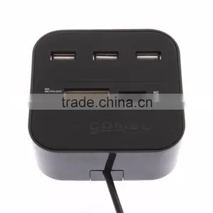 All in One Multi-card Card Reader With 3 Ports USB 2.0 Hub Combo for MMC/M2/MS Wholesale thumbnail-1