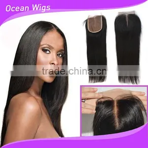 Black Color Top Closure With Lignt Brown Lace Base thumbnail-1