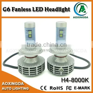 H4 Led Headlight 2015 New Design 12-24V G6 Fanless LED Headlight Bulb With 5 Colors Available thumbnail-2