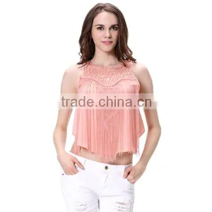 Europe Style Lady Sleeveless Spandex Crop Top thumbnail-3