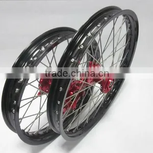Prowel Racing Off Road Motorcycle Wheel 1.6x21"/2.15x19" COMPLETE WHEELS SET Dirt Bike Rims and Hub For Honda CRF thumbnail-2
