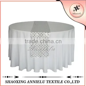 Plaid Sequin Embroidery Wedding Table Runner Wholesale thumbnail-1