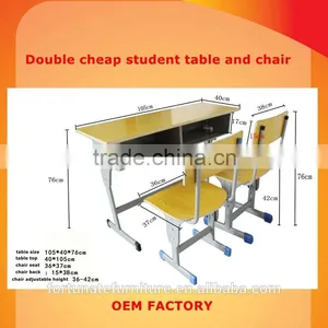 Cheap Knock Down Double Children School Desk and Chair thumbnail-1